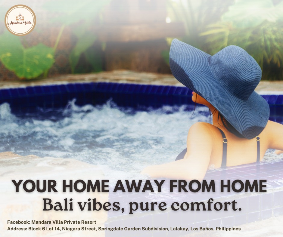 Woman relaxing in the jacuzzi looking out at the garden — Bali vibes, pure comfort